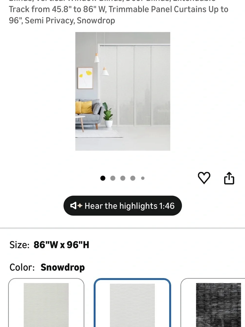 GoDear Design Cordless Panel Track Blinds – Snowdrop 🤍 (New in Box)